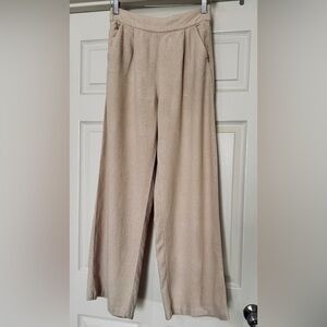 Abercrombie & Fitch Cream Wide Leg Jumpsuit High-Waisted